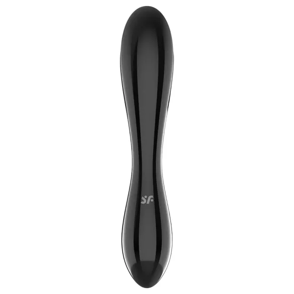 Satisfyer Dazzling Crystal 1 - dobbeltender dildo - glas - sort