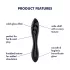 Satisfyer Dazzling Crystal 1 - dobbeltender dildo - glas - sort