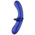 Satisfyer Double Crystal - tosidet glasdildo (blå)