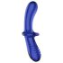 Satisfyer Double Crystal - tosidet glasdildo (blå)