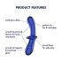 Satisfyer Double Crystal - tosidet glasdildo (blå)