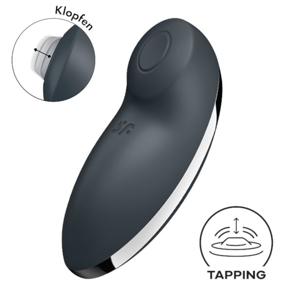 Satisfyer Tap & Climax 2 - 2-i-1 klitorisvibrator (grå)