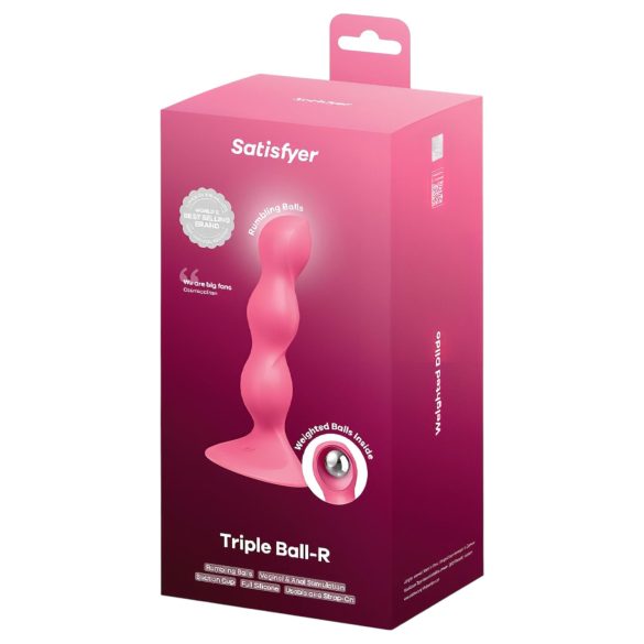 Satisfyer Triple Ball-R - analvibrator med kugler - silikone - pink