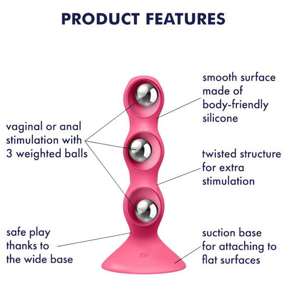 Satisfyer Triple Ball-R - analvibrator med kugler - silikone - pink