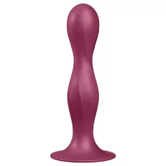 Satisfyer Double Ball-R - vægtet dildo med sugekop - rød