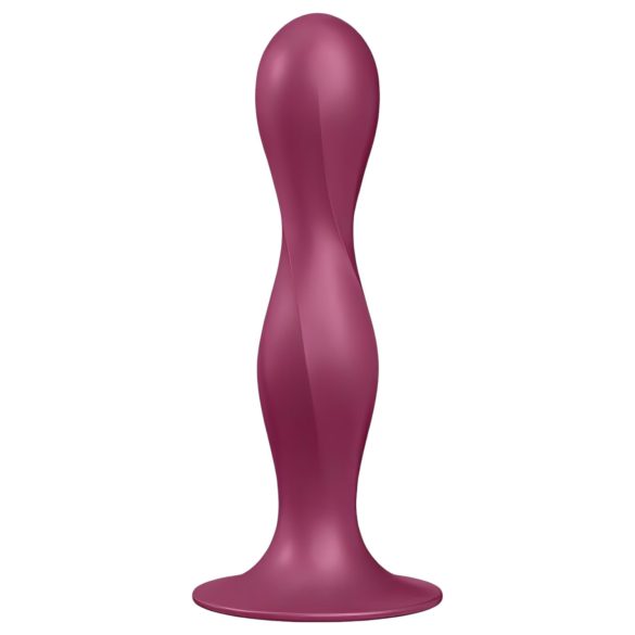 Satisfyer Double Ball-R - vægtet dildo med sugekop - rød