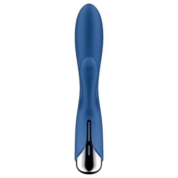 Satisfyer - rabbit vibrator med roterende klitorisarm - silikone blå