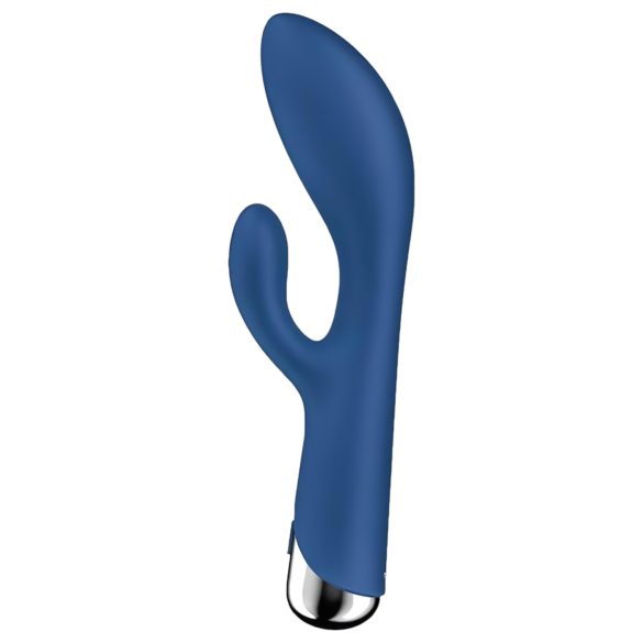 Satisfyer - rabbit vibrator med roterende klitorisarm - silikone blå