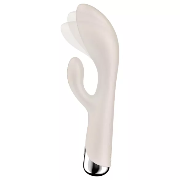 Satisfyer - rabbitvibrator med roterende klitorisarm - beige