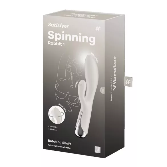 Satisfyer - rabbitvibrator med roterende klitorisarm - beige