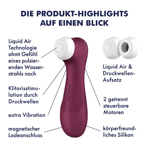 Satisfyer Pro 2 Gen3 - klitorisvibrator med lufttryk - rød