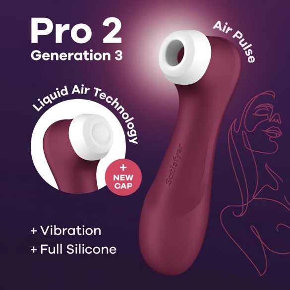Satisfyer Pro 2 Gen3 - klitorisvibrator med lufttryk - genopladelig - rød