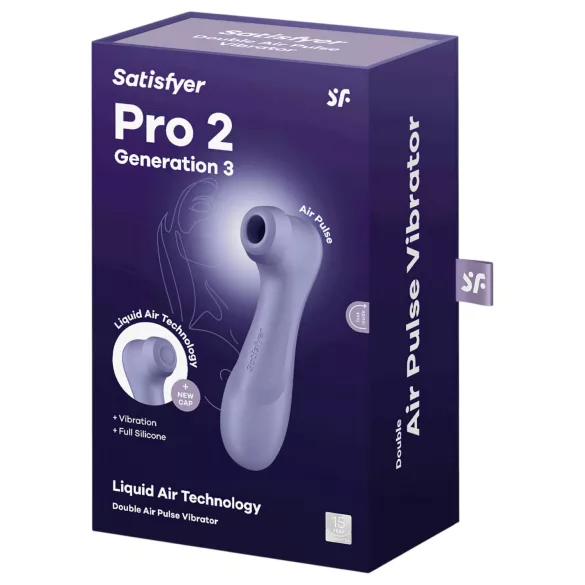Satisfyer Pro 2 Gen3 - klitorisvibrator med trykbølger - genopladelig - lilla