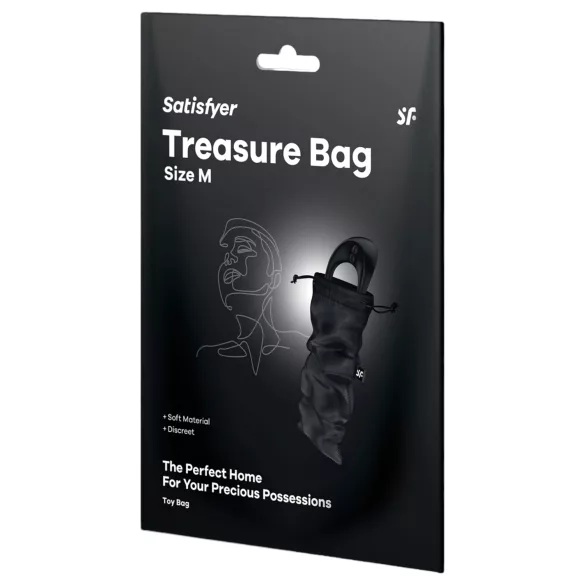 Satisfyer Treasure Bag - diskret opbevaringstaske - medium (sort)