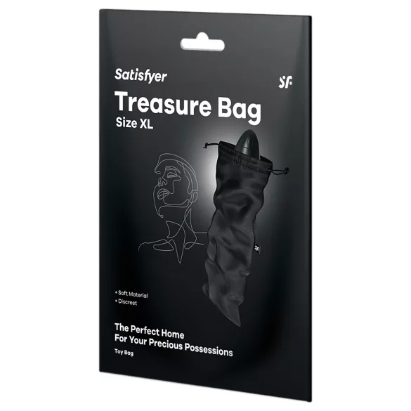 Satisfyer Treasure Bag XL - diskret opbevaringstaske - stor (sort)