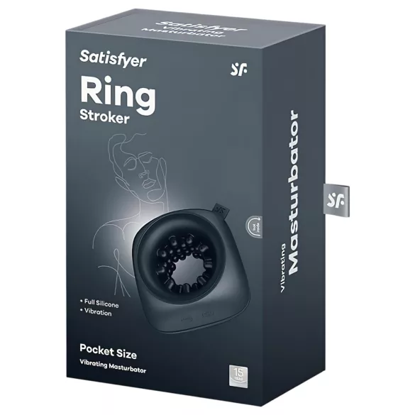 Satisfyer - penisring masturbator med vibration - genopladelig sort