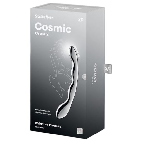Satisfyer Cosmic Crest 2 - bølget ståldildo (sølv)