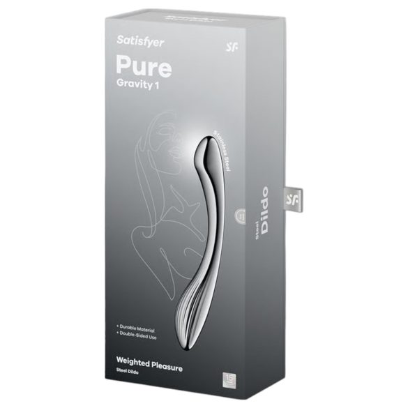 Satisfyer - dildo med riller - rustfrit stål sølv