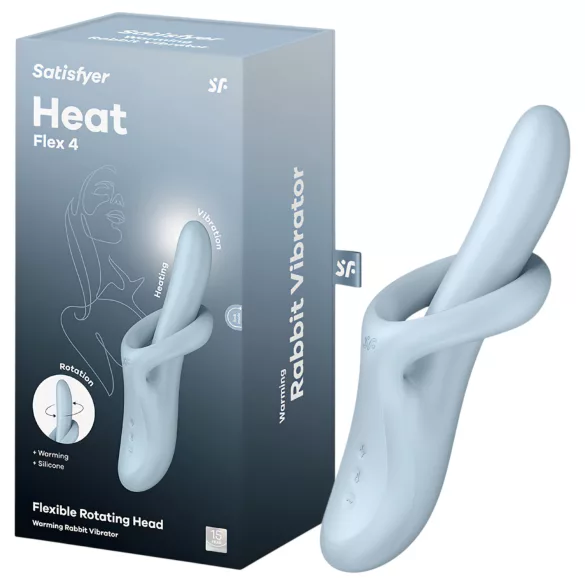 Satisfyer Heat Flex 4 - opvarmende vibrator med klitorisarm (blå)