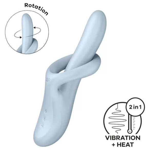 Satisfyer Heat Flex 4 - opvarmende vibrator med klitorisarm (blå)
