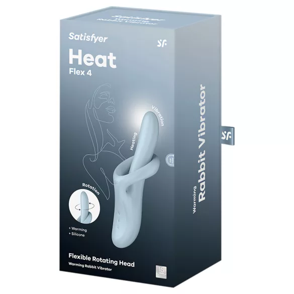 Satisfyer Heat Flex 4 - opvarmende vibrator med klitorisarm (blå)