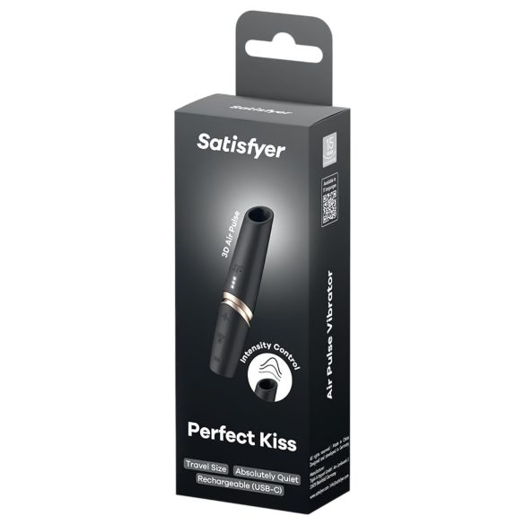 Satisfyer Perfect Kiss - læbestift vibrator - sort