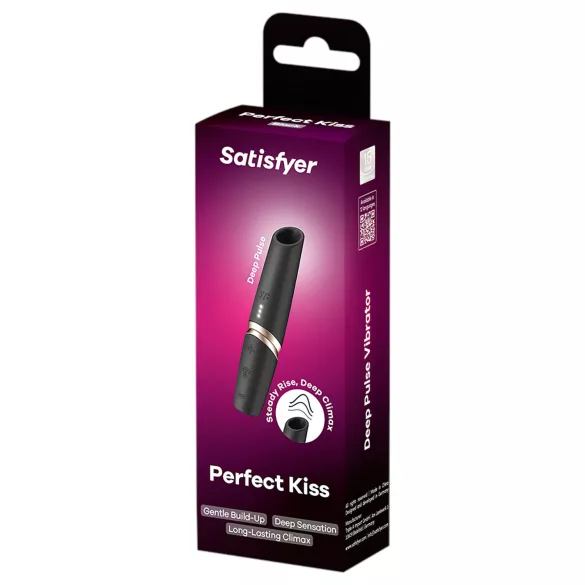 Satisfyer Perfect Kiss - læbestift vibrator - sort
