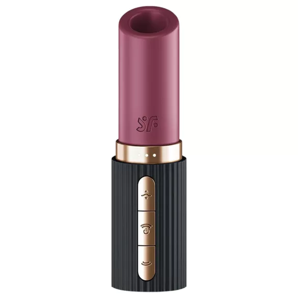 Satisfyer - klitorisvibrator med lufttryk - diskret læbestiftform - sort