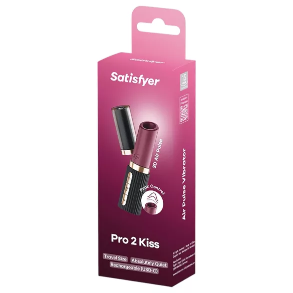 Satisfyer - klitorisvibrator med lufttryk - diskret læbestiftform - sort