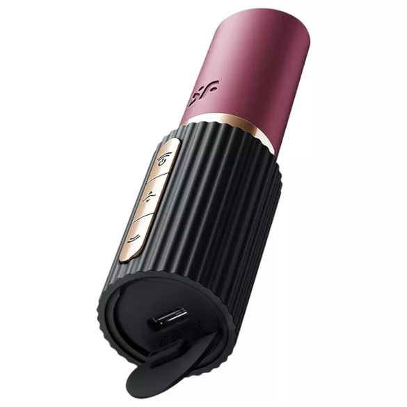 Satisfyer - klitorisvibrator med lufttryk - diskret læbestiftform - sort