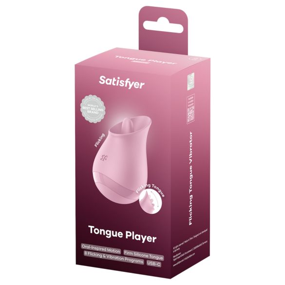 Satisfyer - klitorisvibrator med tungefunktion - silikone pink