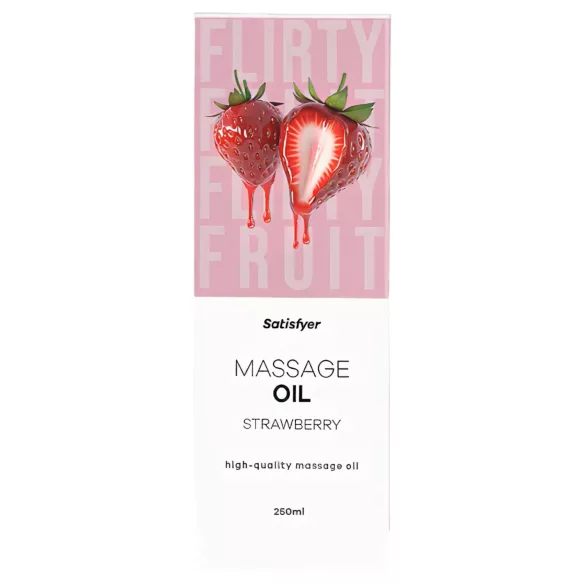 Satisfyer - massageolie - jordbærsmag - 250ml