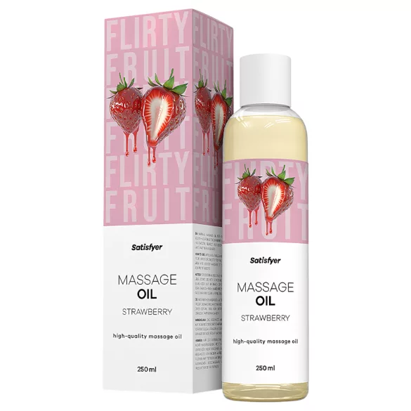 Satisfyer - smagsat massageolie - jordbær (250 ml)