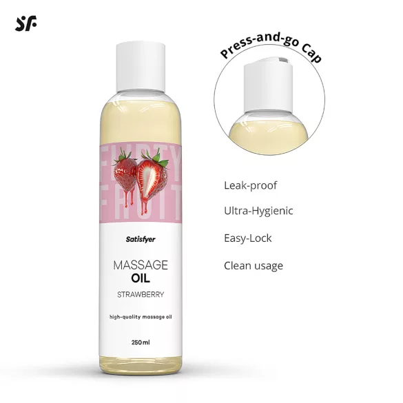 Satisfyer - smagsat massageolie - jordbær (250 ml)