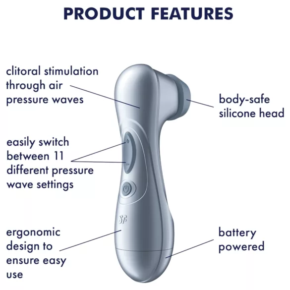 Satisfyer Pro2 Gen2 - klitorisvibrator med lufttryk - blå