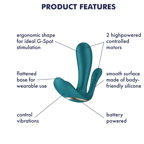 Satisfyer Top Secret+ - bærbar vibrator med 3 arme - grøn