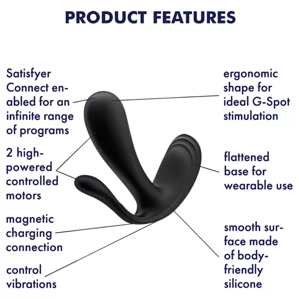 Satisfyer Top Secret+ - 3-grenet, bærbar vibrator (grøn)
