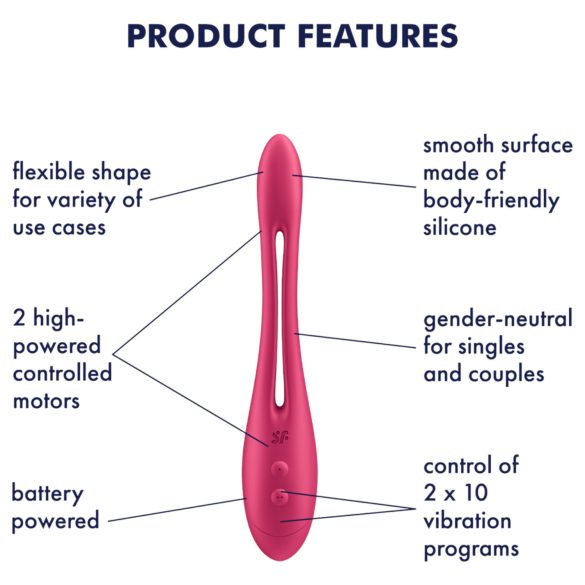 Satisfyer - parvibrator - fleksibel - silikone/pink