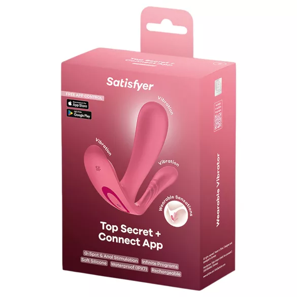 Satisfyer Top Secret+ - bærbar G-punkts- og analvibrator (pink)