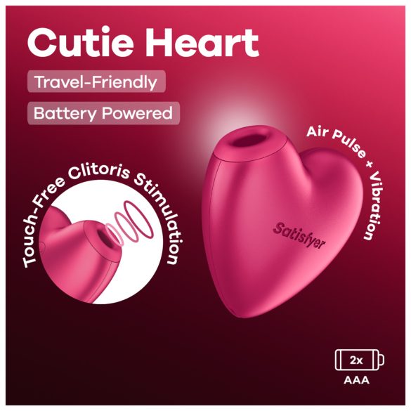 Satisfyer Cutie Heart - klitorisvibrator med lufttrykbølger - pink