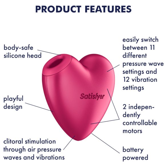 Satisfyer Cutie Heart - klitorisvibrator med lufttrykbølger - pink