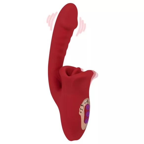 EIS Passion Lips - G-punktsvibrator med slikfunktion - rød