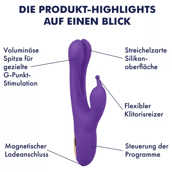 EIS - klitorisvibrator med bevægelig tunge og arm - silikon - lilla