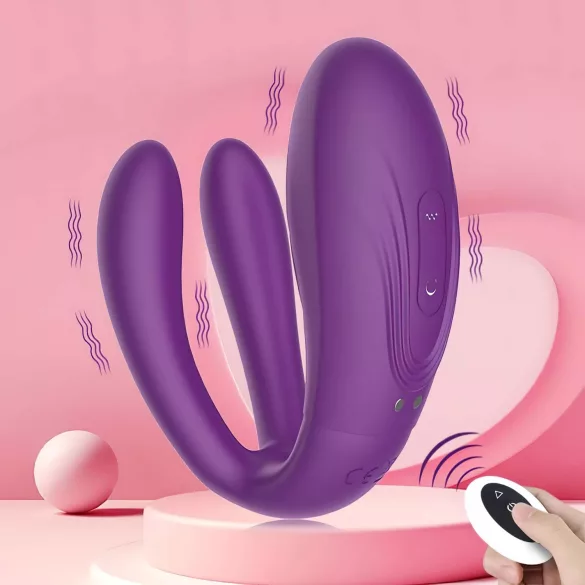 Mrow - parvibrator med 3 motorer - genopladelig vandtæt - lilla