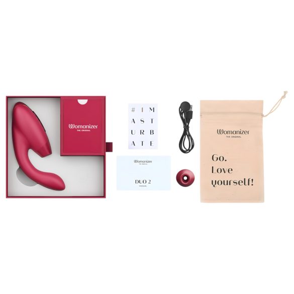 Womanizer Duo 2 - G-punkt vibrator med klitorisstimulator - rød