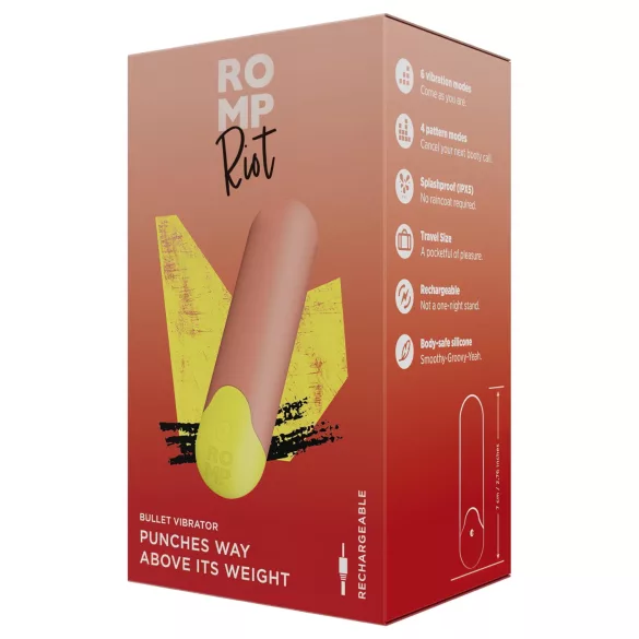 ROMP Riot - mini vibrator - kompakt - orange