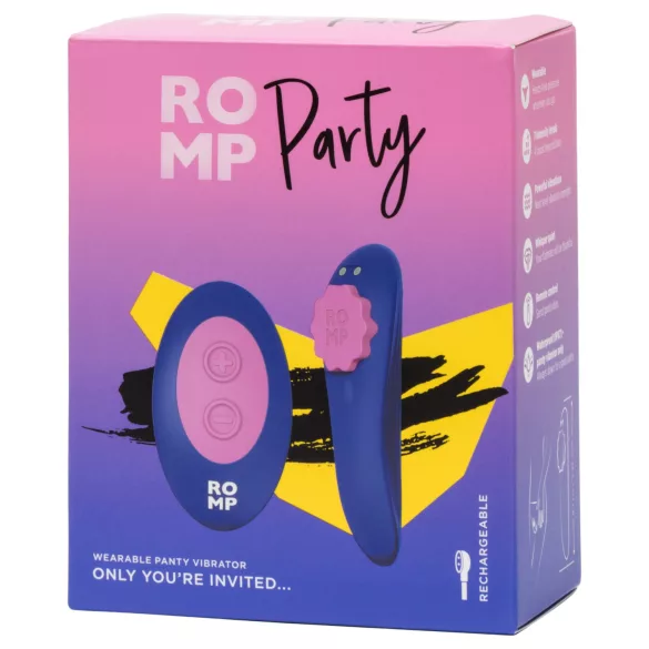ROMP Party - trussevibrator med fjernbetjening - lilla