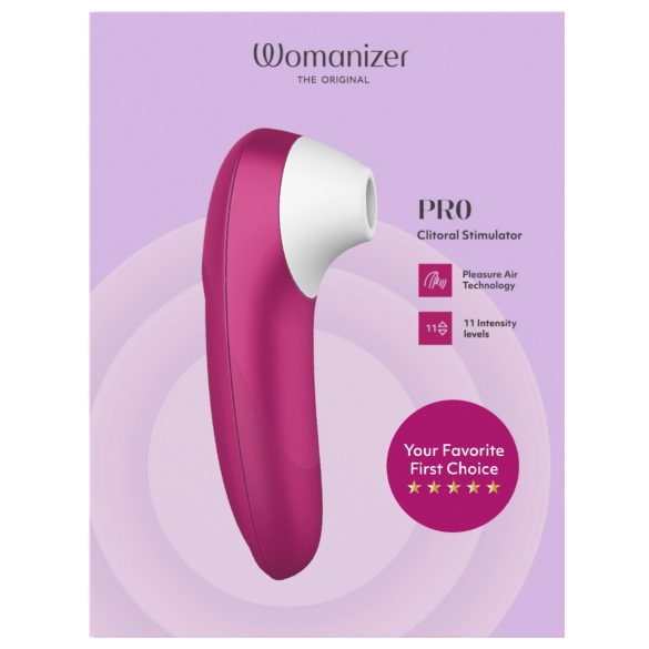 Womanizer Pro - klitorisstimulator med lufttryk - pink