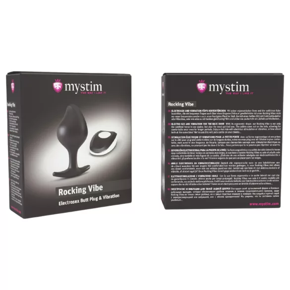 mystim Rocking Vibe - elektro analdildo (sort)