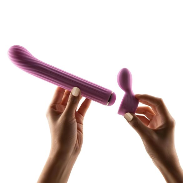 Magic Stick - vibrator med udskiftelige hoveder (pink)